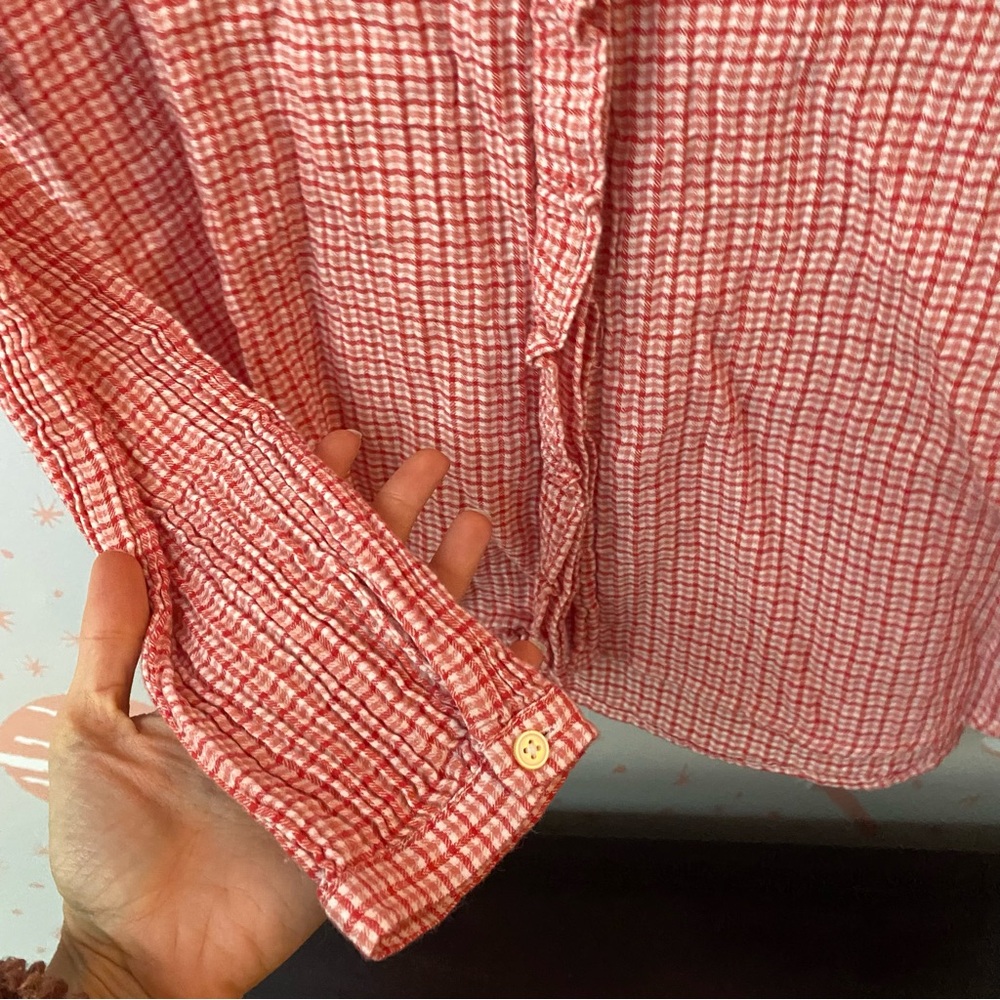 Loft Ruffle Gingham Top - Picture 3 of 7